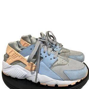Nike Air Huarache Run Kids 6Y‎ Silver Light Blue Sneakers 654280-015 Retro Gym